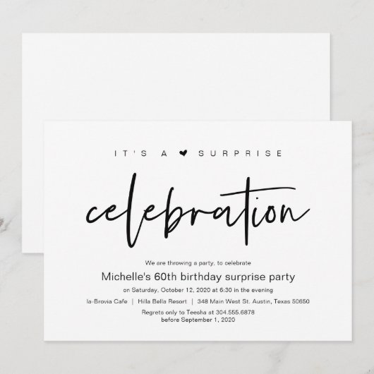 Het is een verrassende feestdag kaart (Voorkant / Achterkant)