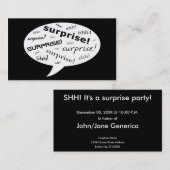 Het is een verrassende komische zeepbel. visitekaartje (Voorkant / Achterkant)