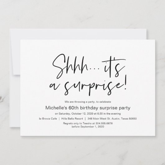 Het is een verrassende uitnodiging van de Birthday (Voorkant)