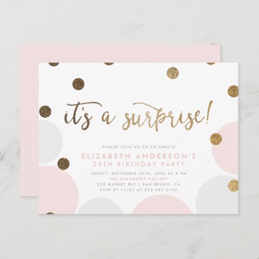 Het is een verrassing! | Bubble Surprise verjaarda Uitnodiging Briefkaart (Voorkant / Achterkant)