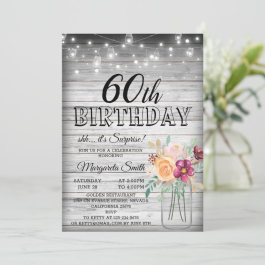 Het is een verrassing voor een 60e verjaardag uitn kaart (Staand voorkant)