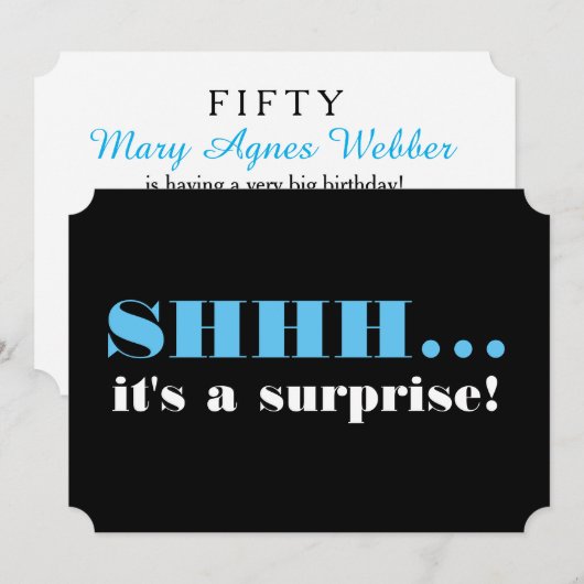 Het is een verrassingsfeest. kaart (Voorkant / Achterkant)