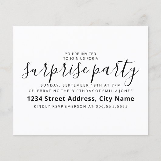 Het is een verrassingsfeestje.