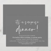 Het is een verrassingsfeestje, donkergrijs kaart (Voorkant / Achterkant)