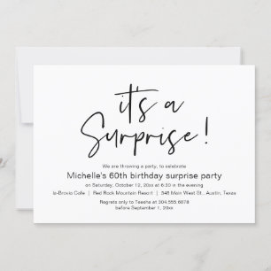 Het is een verrassingsfeestje kaart