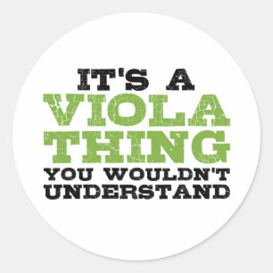 Het is een Viola Thing Funny Orchestra Muziek die  Ronde Sticker