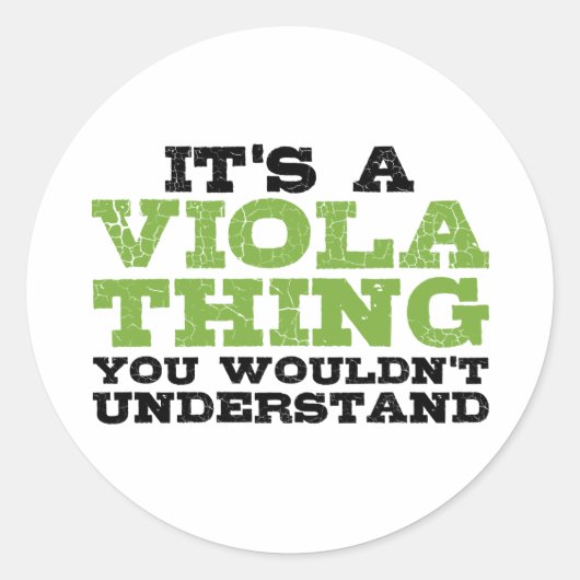 Het is een Viola Thing Funny Orchestra Muziek die  Ronde Sticker (Voorkant)