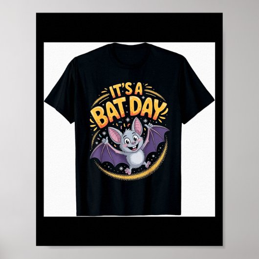 Het is een vleermuizen dag grappig schattig nachte poster (Voorkant)