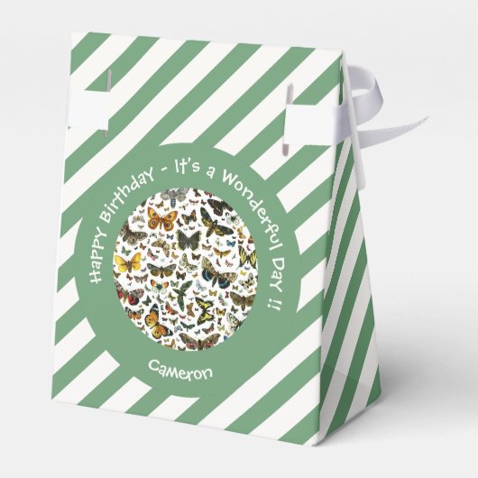 Het is een vlinder verjaardag, collage items voor  bedankdoosjes (Achterkant)