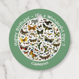 Het is een vlinder verjaardag, collage items voor  bedankjes labels