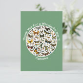 Het is een vlinder verjaardag, collage items voor bedankkaart (Staand voorkant)