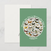 Het is een vlinder verjaardag, collage items voor bedankkaart (Voorkant / Achterkant)