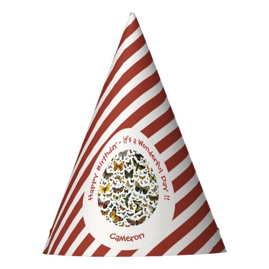 Het is een vlinder verjaardag, collage items voor  feesthoedjes (Voorkant)