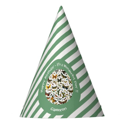 Het is een vlinder verjaardag, collage items voor  feesthoedjes (Voorkant)