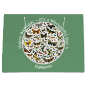 Het is een vlinder verjaardag, collage items voor  groot cadeauzakje (Voorkant)