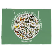 Het is een vlinder verjaardag, collage items voor  groot cadeauzakje (Achterkant)