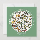 Het is een vlinder verjaardag, collage items voor  kaart (Voorkant)