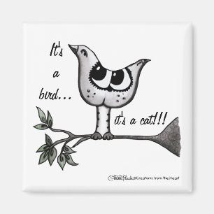 Het is een vogel... het is een kat! -Optische illu Magneet