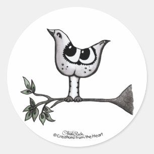 Het is een vogel... het is een kat! -Optische illu Ronde Sticker