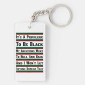 Het is een voorrecht om zwart te zijn sleutelhanger (achterkant)