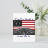 Het is een vrij land dat zo gedraagt als het. briefkaart (Staand voorkant)