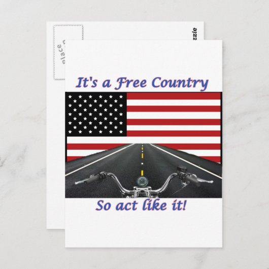 Het is een vrij land dat zo gedraagt als het. briefkaart (Voorkant / Achterkant)