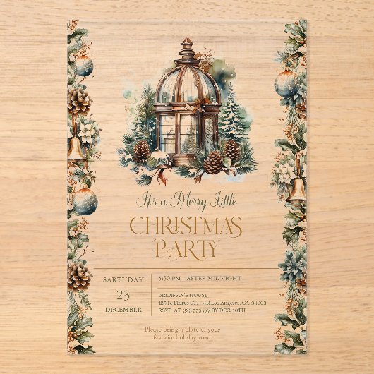 Het is een vrolijk klein kerstfeest uitnodiging (Voorkant)