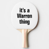 het is een warren ding tafeltennisbatje (Voorkant)