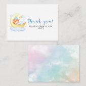 Het is een Waterverf blauw baby shower dank je. Notitiekaartje (Voorkant / Achterkant)