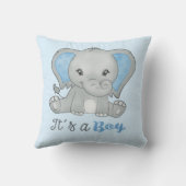 Het is een Waterverf van een jongen Blue Baby Boy  Kussen (Achterkant)