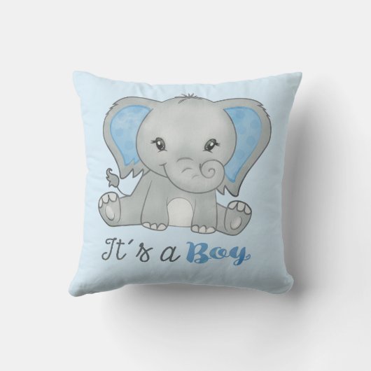 Het is een Waterverf van een jongen Blue Baby Boy  Kussen (Achterkant)