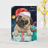 Het is een Wenskaart met vier kerstavond van vijf  Kaart (Gele Bloem)