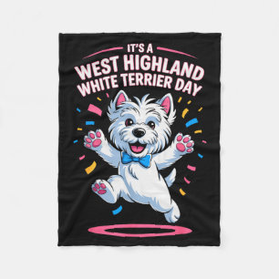 Het is een West Highland White Terrier-dag huisdie Fleece Deken