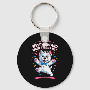 Het is een West Highland White Terrier-dag huisdie Sleutelhanger