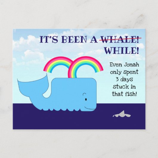 Het is een Whale Sunday School herinnering geweest Briefkaart (Voorkant)