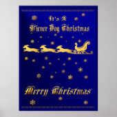 Het is een Wiener Dog kerstprint Poster (Voorkant)