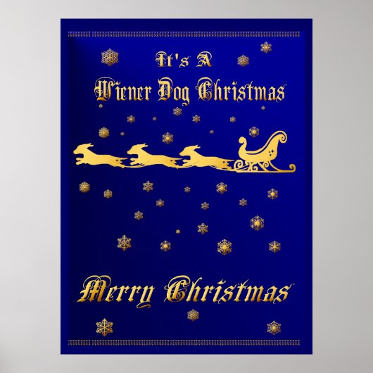 Het is een Wiener Dog kerstprint Poster (Voorkant)