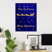 Het is een Wiener Dog kerstprint Poster (Thuiskantoor)