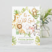 Het is een wild meisje baby shower uitnodiging die (Staand voorkant)