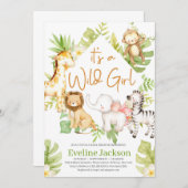 Het is een wild meisje baby shower uitnodiging die (Voorkant / Achterkant)