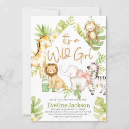 Het is een wild meisje baby shower uitnodiging die
