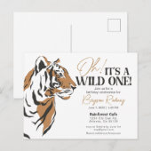 Het is een wild oerwoud tijger op de eerste verjaa briefkaart (Voorkant / Achterkant)