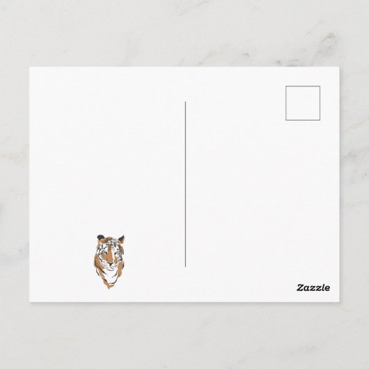 Het is een wild oerwoud tijger op de eerste verjaa briefkaart (Achterkant)