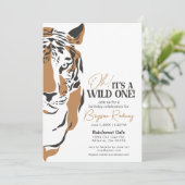 Het is een wild oerwoud tijger op de eerste verjaa kaart (Staand voorkant)