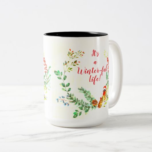 Het is een winterse vakantie / kerst Mok (Voorkant rechts)