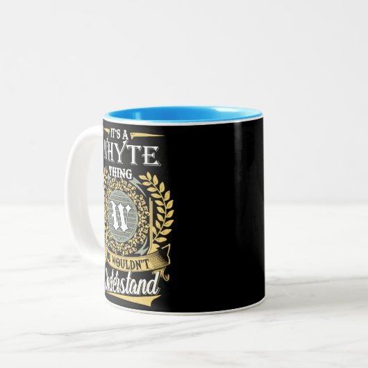 Het is een wit ding dat je niet kon begrijpen tweekleurige koffiemok (Voorkant links)