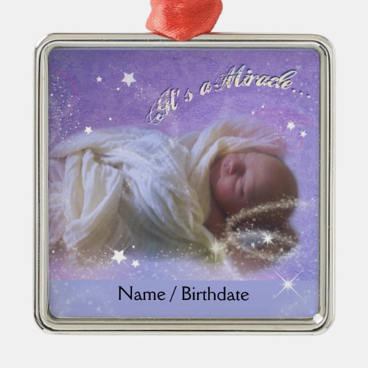 Het is een wonder-Baby Metalen Ornament (Voorkant)