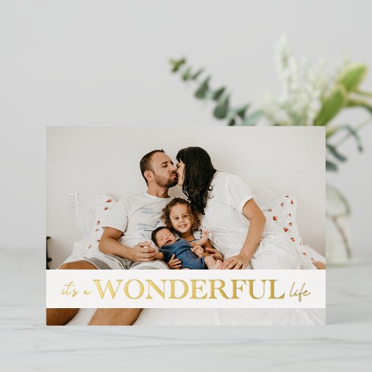 Het is een wonderbaarlijk leven Foto Folie Feestdagenkaart (Staand Voorkant)