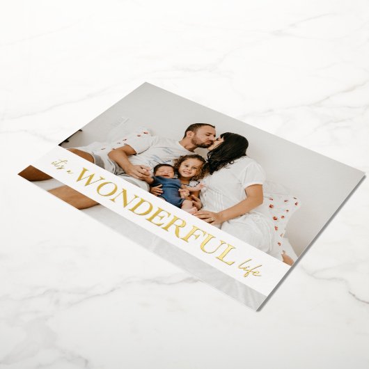 Het is een wonderbaarlijk leven Foto Folie Feestdagenkaart (Gedraaid)