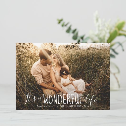 Het is een wonderbaarlijk leven | Whimsical | Vaka Feestdagenkaart (Staand voorkant)